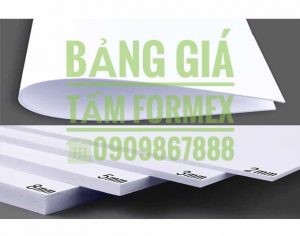 Bảng báo giá tấm Formex